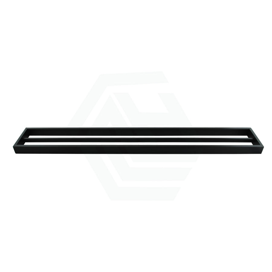 Omar 600/800mm Matt Black Double Towel Rail Bathroom Products