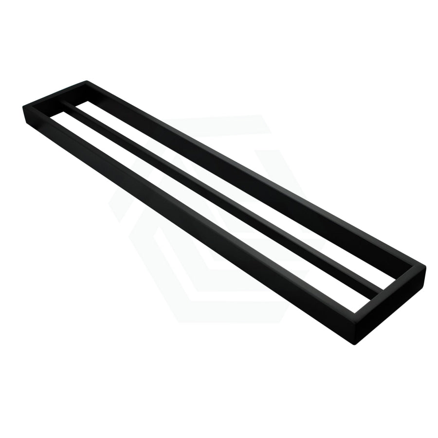 Omar 600/800mm Matt Black Double Towel Rail Bathroom Products