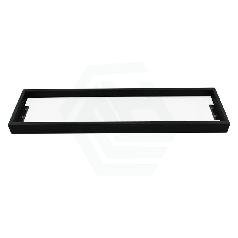 Omar Black Glass Shelf Single Layer Storage Stainless Steel