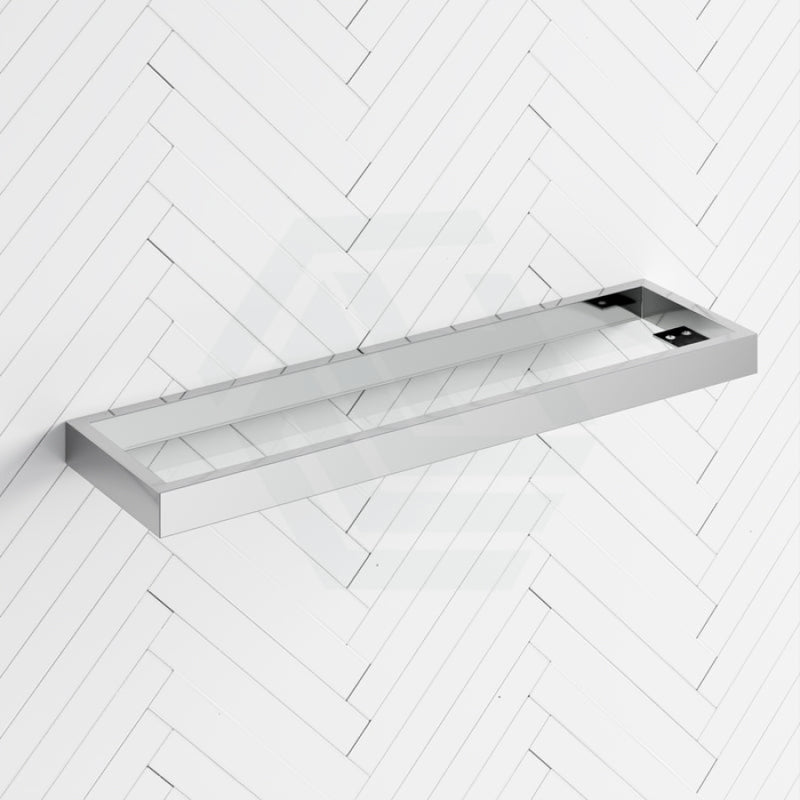 Omar Chrome Glass Shelf Single Storage Layer Stainless Steel Back To Wall Bathroom Shelves