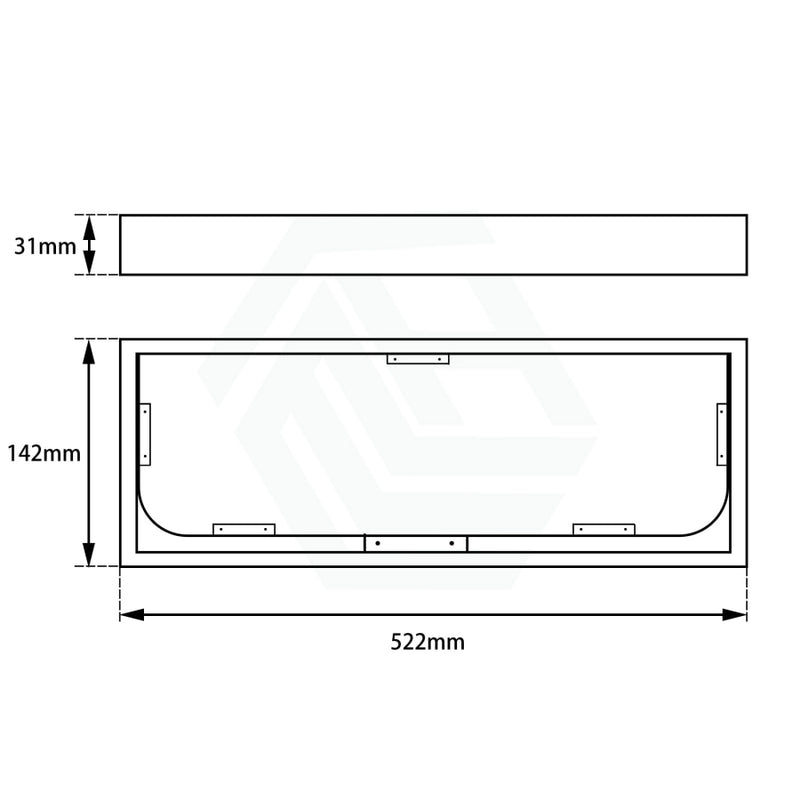 Omar Chrome Glass Shelf Single Storage Layer Stainless Steel