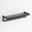 Omar Nero Black Double Towel Holder 600mm Stainless Steel Racks