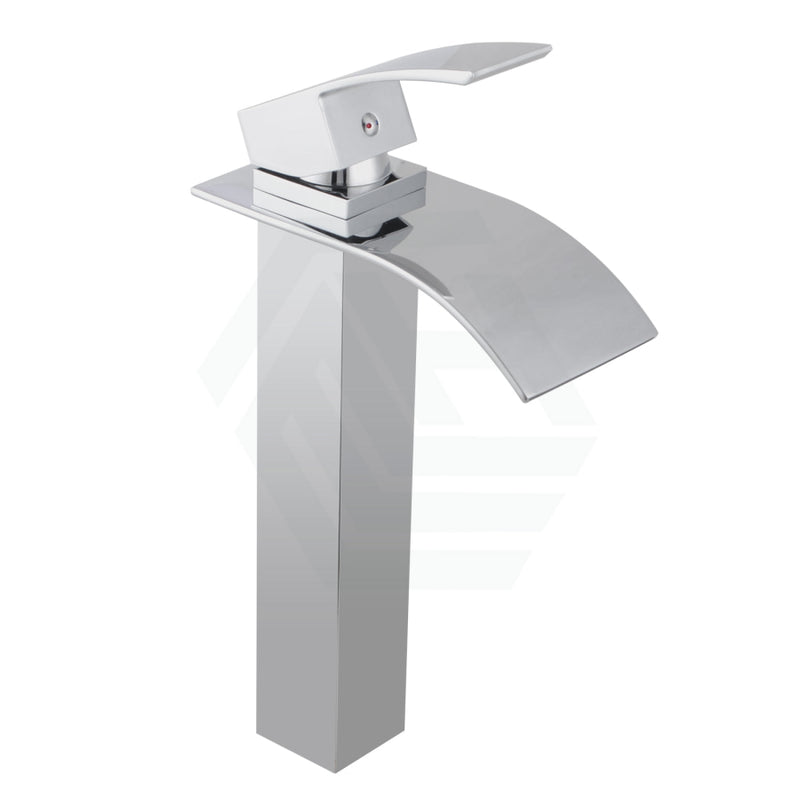 Omar Solid Brass Chrome Waterfall Tall Basin Mixer Vanity Tap Bathroom Products