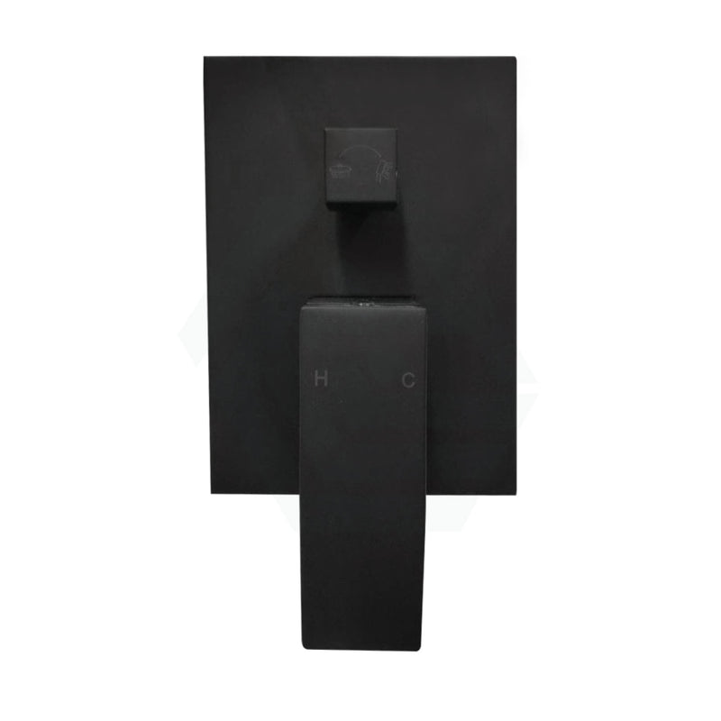 Omar Square Black Bath/shower Mixer With Diverter Wall Mounted Bathroom Products