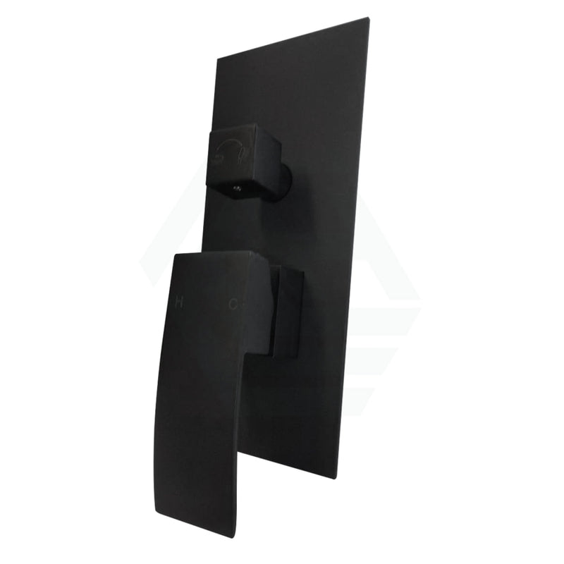 Omar Square Black Shower/bath Wall Mixer With Diverter Long Cover Mounted Bathroom Products