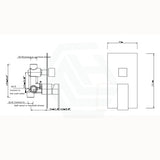 Omar Square Black Shower/bath Wall Mixer With Diverter Long Cover Mounted Bathroom Products