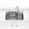 Osons 692X482X220Mm Single Bowl Top/Flush/Undermount Kitchen Sink 1Mm Thick Stainless Steel Sinks