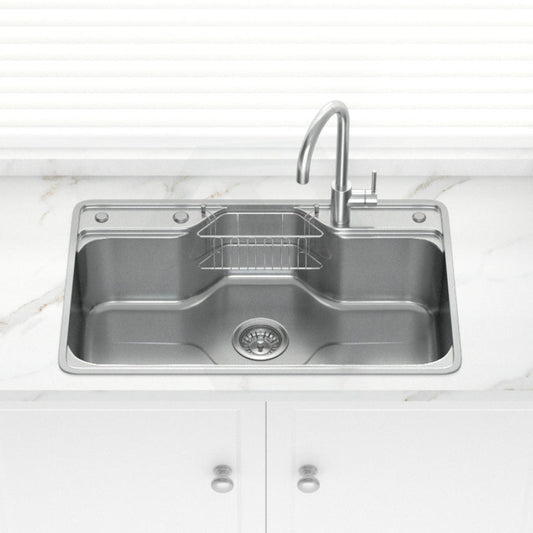 Osons 802X503X220Mm Single Bowl Top/Flush/Undermount Kitchen Sink 1Mm Thick Stainless Steel Sinks