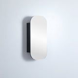 400mm / 600mm Matt Black Pvc Shaving Cabinet Pencil Mirror Wall Hung For Bathroom