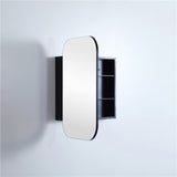 400mm / 600mm Matt Black Pvc Shaving Cabinet Pencil Mirror Wall Hung For Bathroom