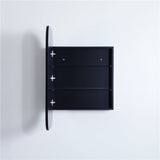 400mm / 600mm Matt Black Pvc Shaving Cabinet Pencil Mirror Wall Hung For Bathroom