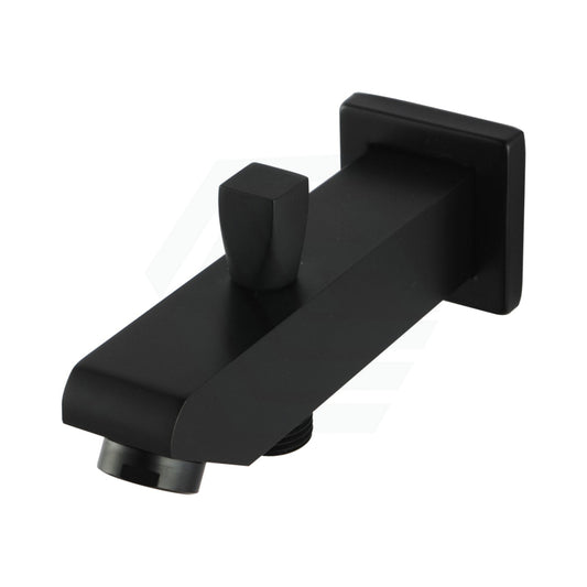Brass Wall Mounted Bath Spout With Diverter Black