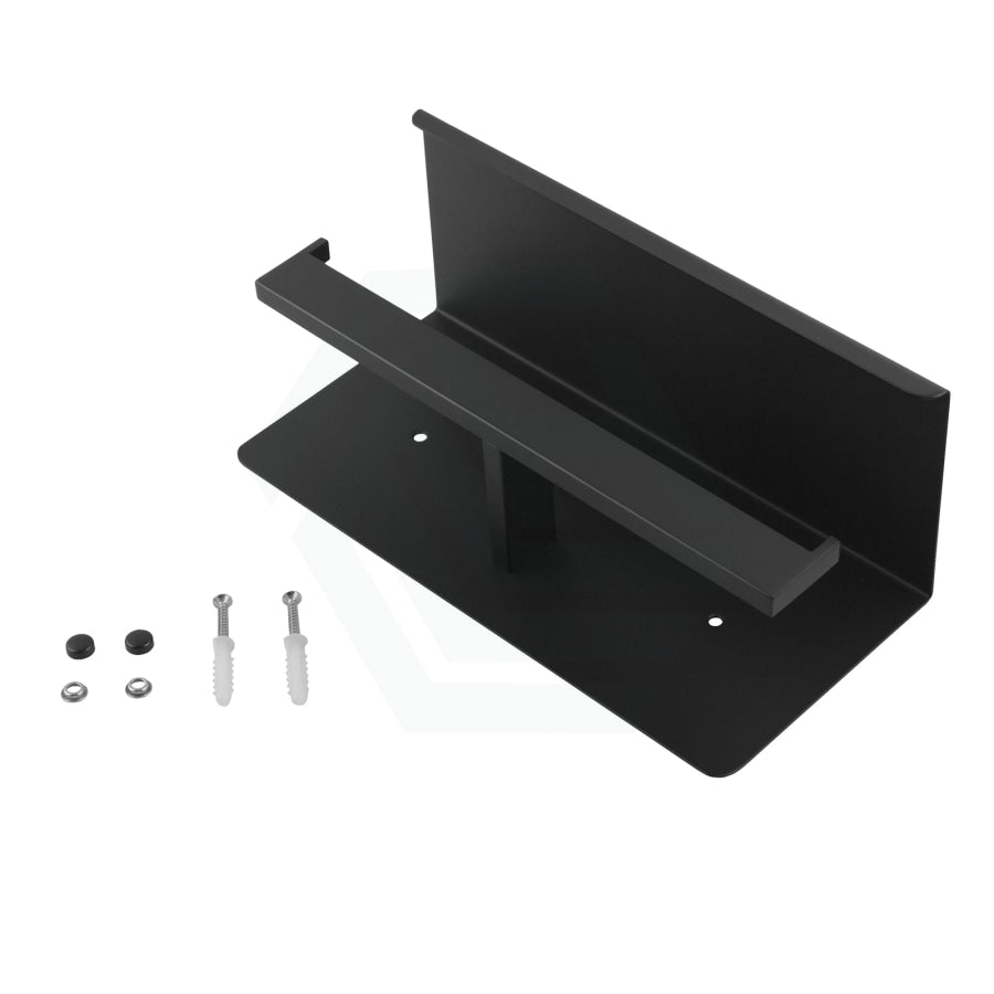 Ottimo Black Double Toilet Paper Holder Stainless Steel Wall Mounted