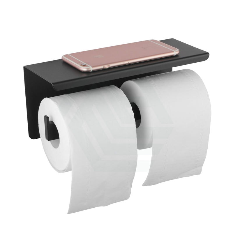 Ottimo Double Toilet Paper Holder Stainless Steel Black