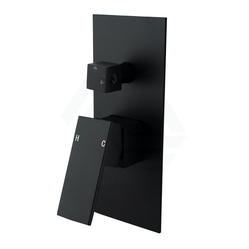 Brass Wall Mixer with Diverter Long Cover Black