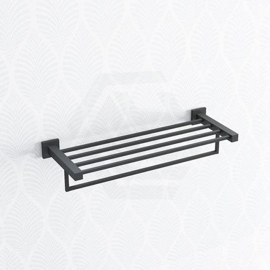 Ottimo Matt Black Towel Rack Shelf 600Mm Stainless Steel Bathroom Products