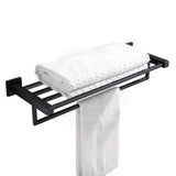 Ottimo Matt Black Towel Rack Shelf 600mm Stainless Steel Bathroom Products