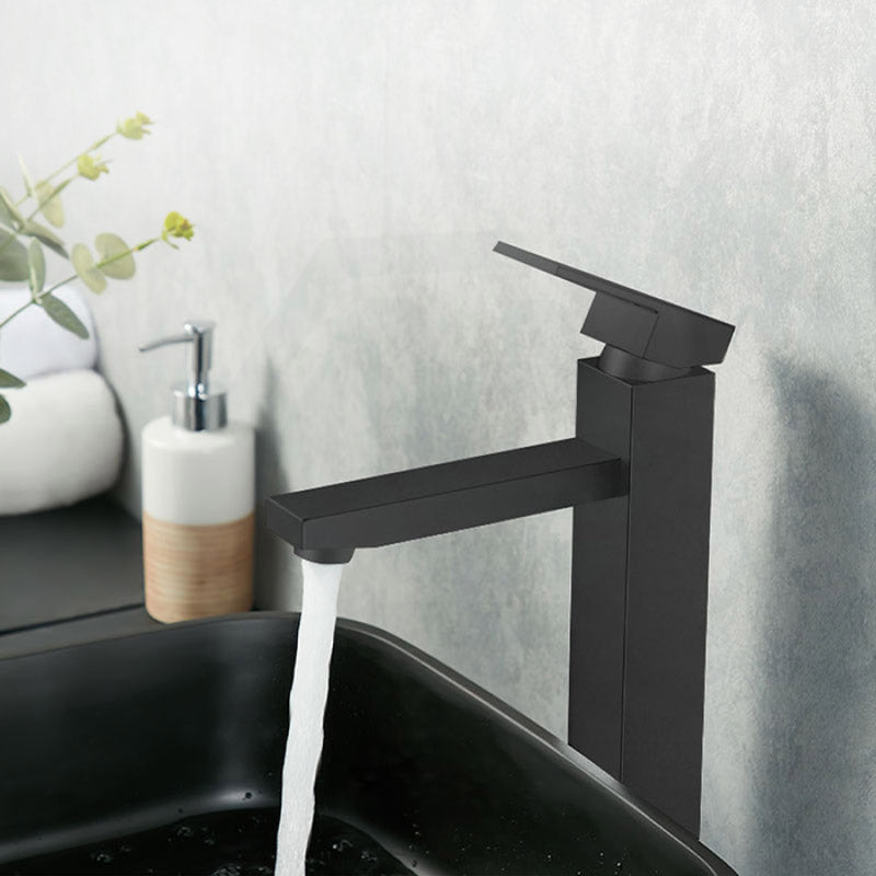 Ottimo Solid Brass Square Black Tall Basin Mixer Vanity Tap Bathroom Products