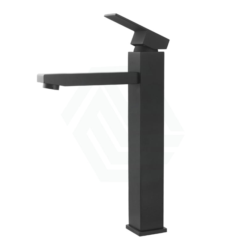 Ottimo Solid Brass Square Black Tall Basin Mixer Vanity Tap Bathroom Products