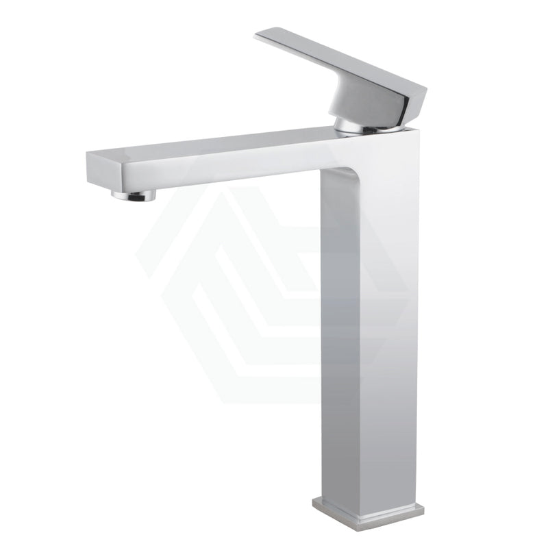 Ottimo Solid Brass Square Chrome Tall Basin Mixer Tap Vanity Bench Top Bathroom Products