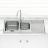 Otus 1080X480X178Mm 1&3/4 Bowl Stainless Steel Kitchen Sink Single Drainer Left/Right Available