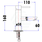 Otus Round Solid Brass Chrome Basin Mixer Tap Vanity Short Mixers