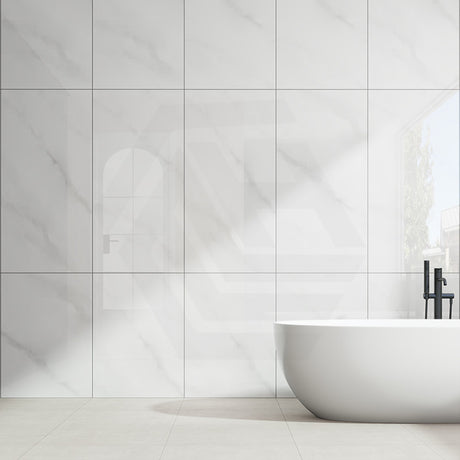 Carrara White Marble Look Polished 300/600/1200mm Tile