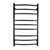 Aquaperla 1030x600x122mm Round Matt Black Electric Heated Towel Rack 9 Bars