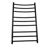 Aquaperla 1030x600x122mm Round Matt Black Electric Heated Towel Rack 9 Bars