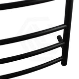 Aquaperla 1030x600x122mm Round Matt Black Electric Heated Towel Rack 9 Bars