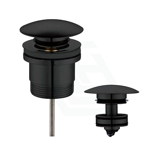 P&P Matt Black Universal Brass Basin Pop Up Waste 32/40Mm With Or Without Overflow Wastes