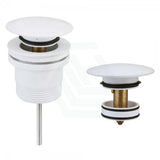 P&P Matt White Universal Brass Basin Pop Up Waste 40Mm With Or Without Overflow Chrome Wastes