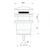 P&P Matt White Universal Brass Basin Pop Up Waste 40Mm With Or Without Overflow Chrome Wastes