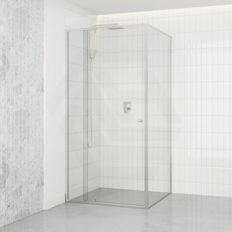Semi-frameless Shower Screen L Shape Pivotal Door Chrome