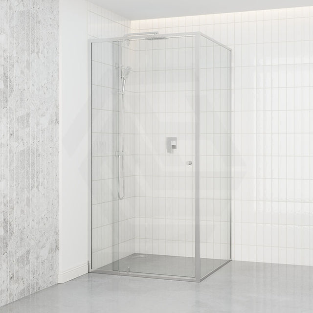Semi-frameless Shower Screen L Shape Pivotal Door Chrome