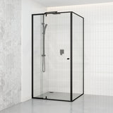 Semi-frameless Shower Screen L Shape Pivotal Door Black