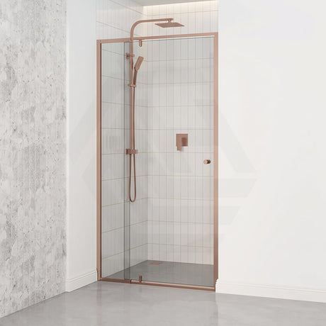 Semi-frameless Shower Screen Pivot Door Wall to Wall 6mm Glass 850-1250x2000mm - Variant Colour Fittings