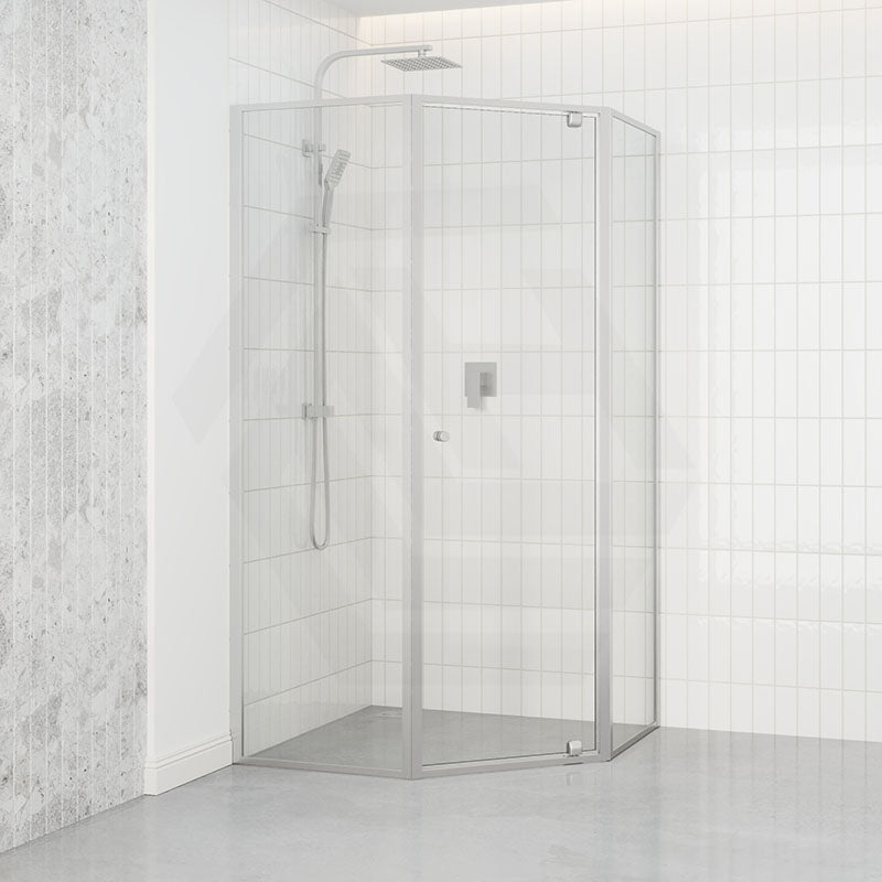900/1000mm Diamond Shape Shower Screen Pivot Door Variant Colour Semi-frameless 6mm Glass 2000mm Height