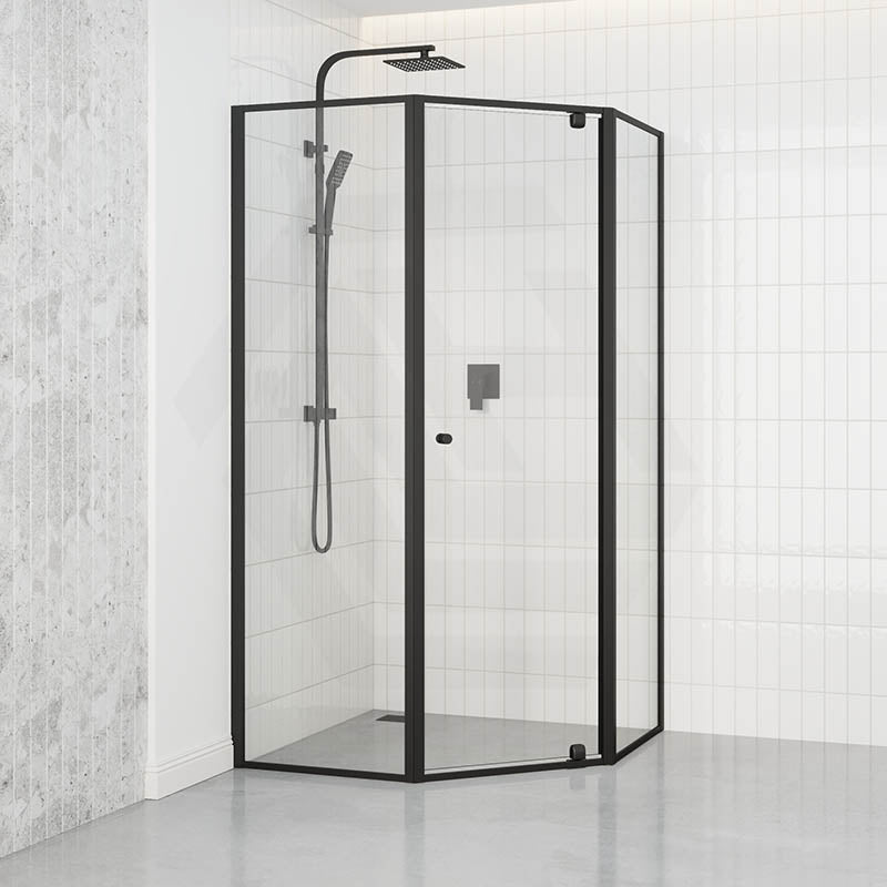 900/1000mm Diamond Shape Shower Screen Pivot Door Variant Colour Semi-frameless 6mm Glass 2000mm Height
