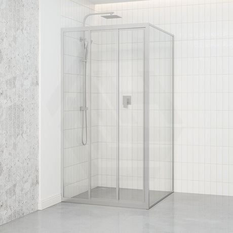 Framed Shower Screen L Shape Sliding 3 Panels
