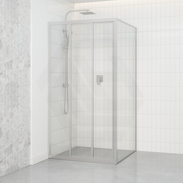 Framed Shower Screen L Shape Sliding 3 Panels