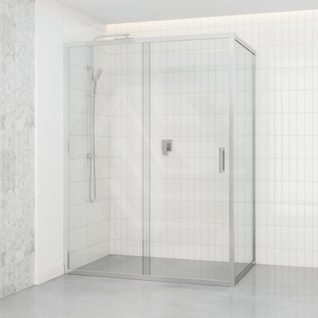 Shower Screen Semi-frameless Sliding L Shape Chrome