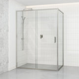 920-1750X2000Mm Semi-Frameless Shower Screen Sliding Door Wall To  Brushed Nickel Hardwares 6Mm Glass