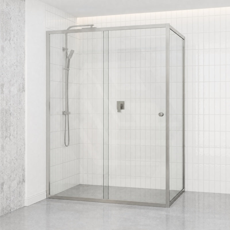 920-1750x2000mm L Shape Shower Screen Sliding Door Variant Colour Semi-frameless 6mm Glass with Return Panel
