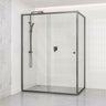920-1750x2000mm L Shape Shower Screen Sliding Door Semi-frameless 6mm Glass with Return Panel - Variant Colour Fittings