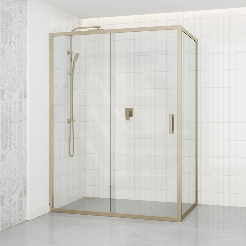920-1750x2000mm L Shape Shower Screen Sliding Door Variant Colour Semi-frameless 6mm Glass with Return Panel