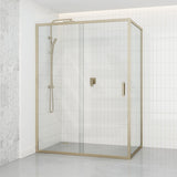 920-1750x2000mm L Shape Shower Screen Sliding Door Variant Colour Semi-frameless 6mm Glass with Return Panel