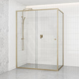 920-1750x2000mm L Shape Shower Screen Sliding Door Variant Colour Semi-frameless 6mm Glass with Return Panel