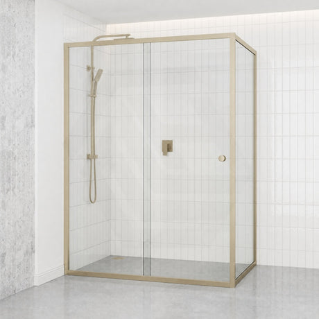920-1750x2000mm L Shape Shower Screen Sliding Door Variant Colour Semi-frameless 6mm Glass with Return Panel