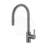Otus Gun Metal DR Brass Round Pull Out Sink Mixer Tap with 360° Swivel